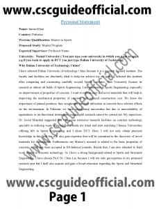 personal statement for china scholarship