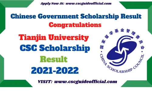 tianjin university csc scholarship result 2021