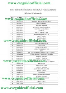 Tianjin University Peiyang Future Scholar Scholarship Result 2021 2022 First batch