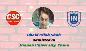 Obaid Ullah Shah hainan university csc guide official