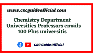 Chemistry Department Universities Faculty Emails – CSC Guide Official