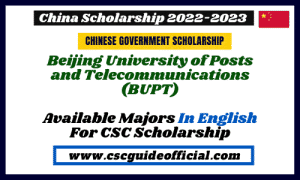 Beijing University of Posts and Telecommunications (BUPT) available majors in english