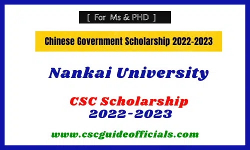 Nankai University csc scholarship 2022-2023