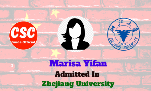 Scholars Wall Marisa Yifan Admitted to the Zhejiang University