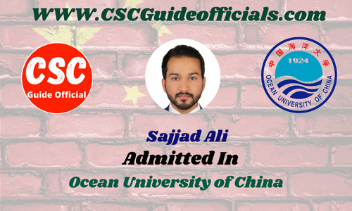 Sajjad Ali Admitted to Ocean University of China || China CSC Scholarship 2025-2026 Admitted Candidates CSC Guide Officials Scholar Wall
