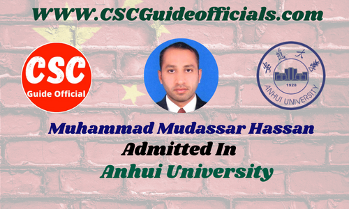 Muhammad Mudassar Hassan's Success Story || China CSC Scholarship 2025-2026 Admitted Candidates CSC Guide Officials Scholar Wall