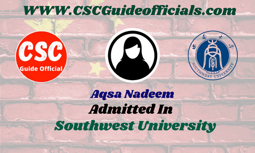 Aqsa Nadeem's Success Story || China Silk Road Scholarship 2025-2026 Admitted Candidates CSC Guide Officials Scholar Wall