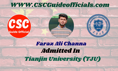Faraz Ali Channa's Success Story || China CSC Scholarship 2025-2026 Admitted Candidates CSC Guide Officials Scholar Wall