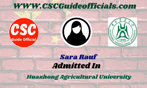 Sara Rauf Admitted to the Huazhong Agricultural University || China Scholarship 2025-2026 Admitted Candidates CSC Guide Official Scholar wall