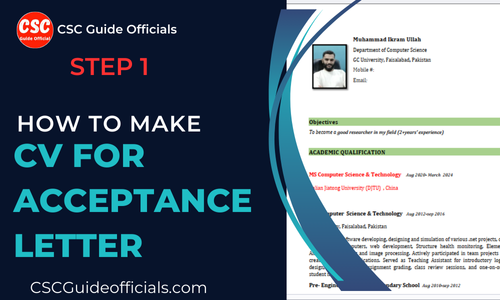 how to make cv for acceptance letter for CSC Guide Officials 2025-2026